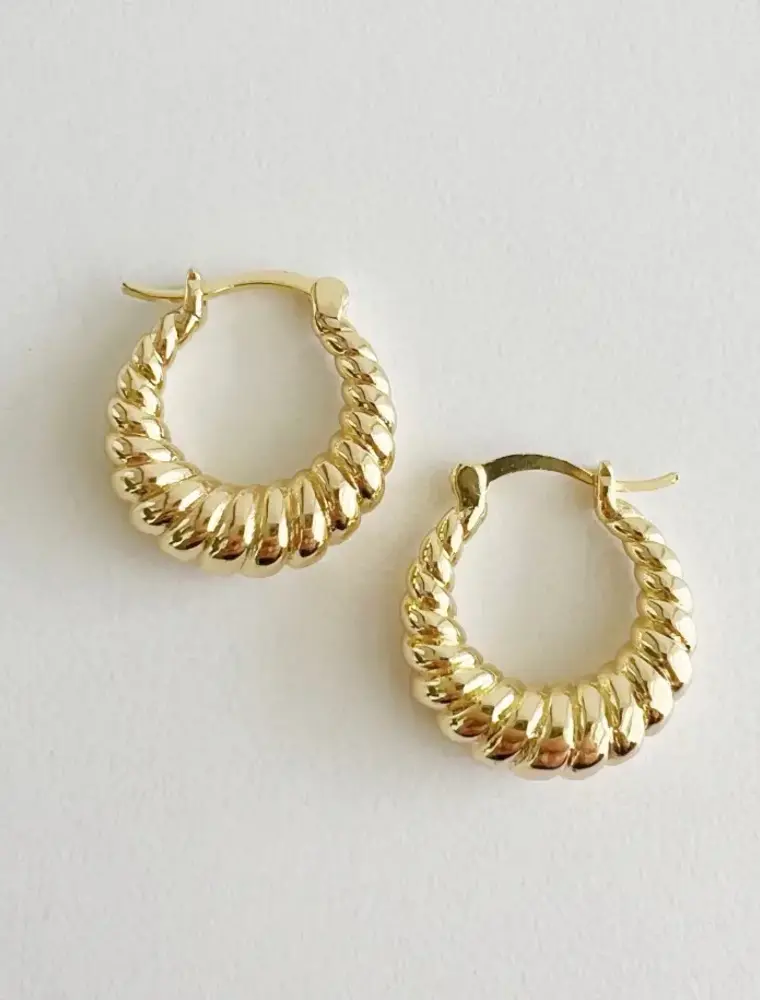 TRUE BY KRISTY Endless Weekend Croissant Twist Hoop Earrings