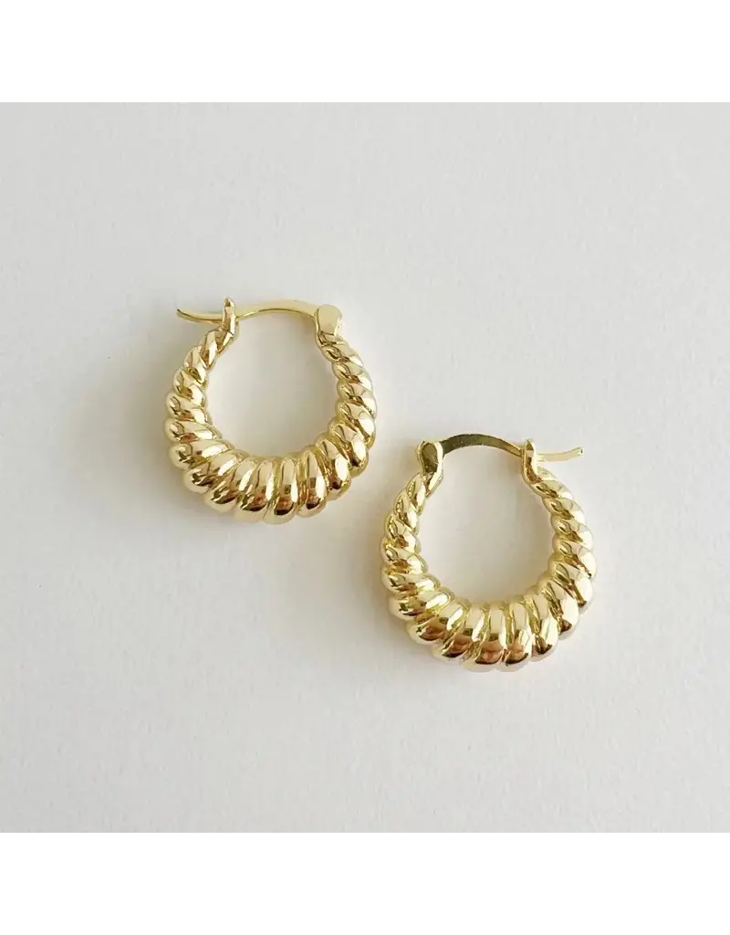 TRUE BY KRISTY Endless Weekend Croissant Twist Hoop Earrings