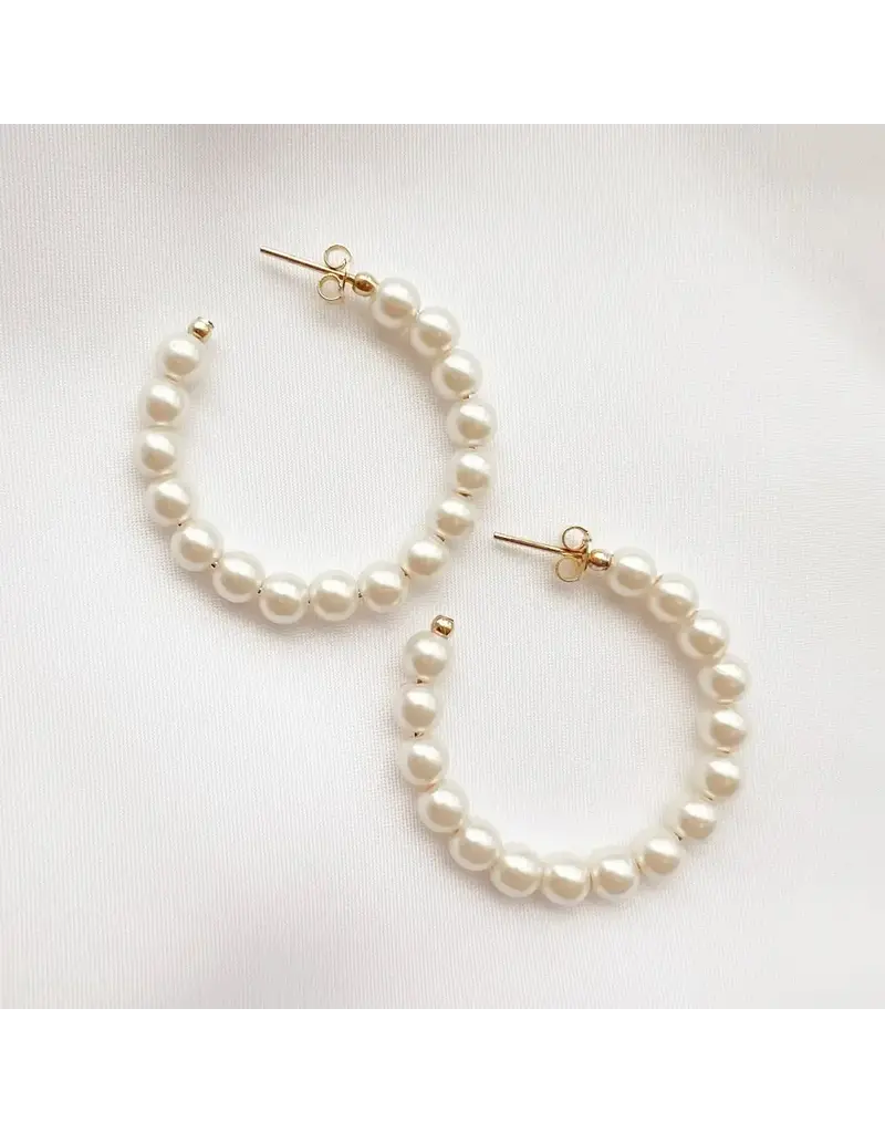 TRUE BY KRISTY Ocean Ave Pearl Hoop Earrings