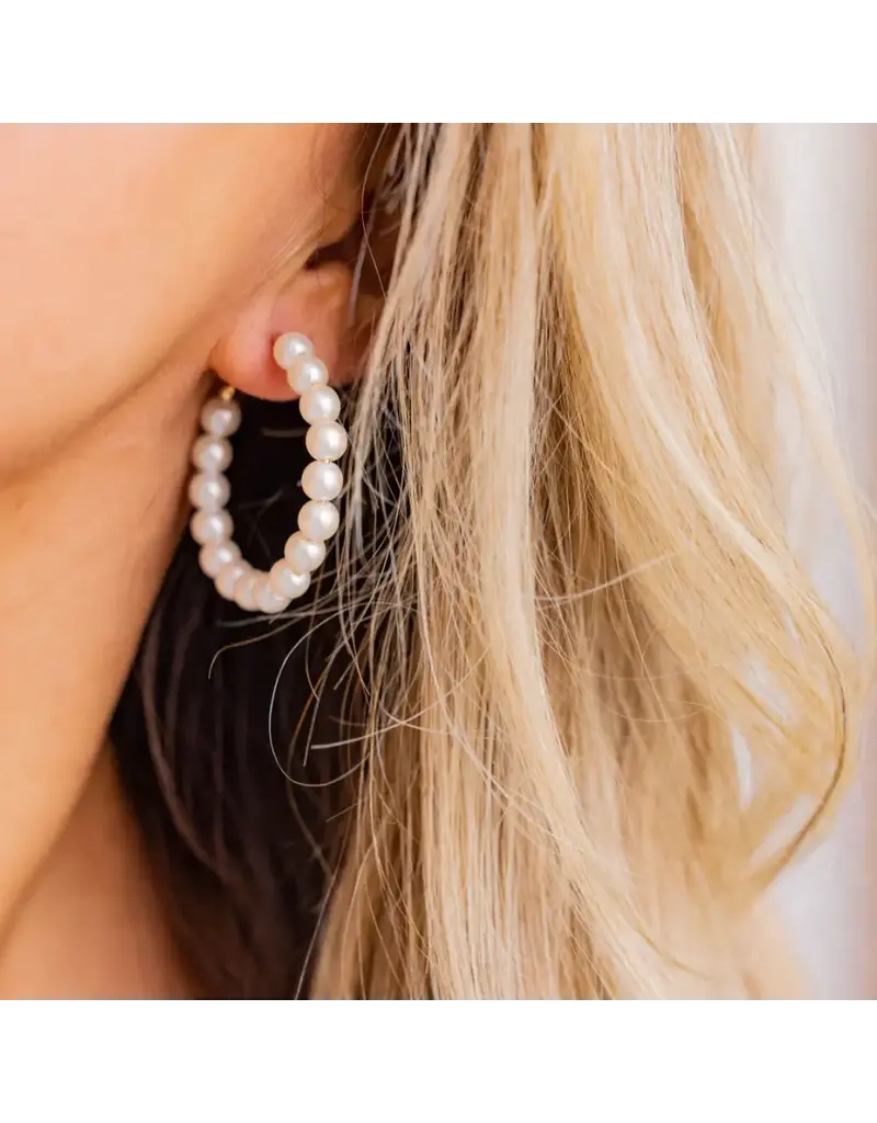 TRUE BY KRISTY Ocean Ave Pearl Hoop Earrings