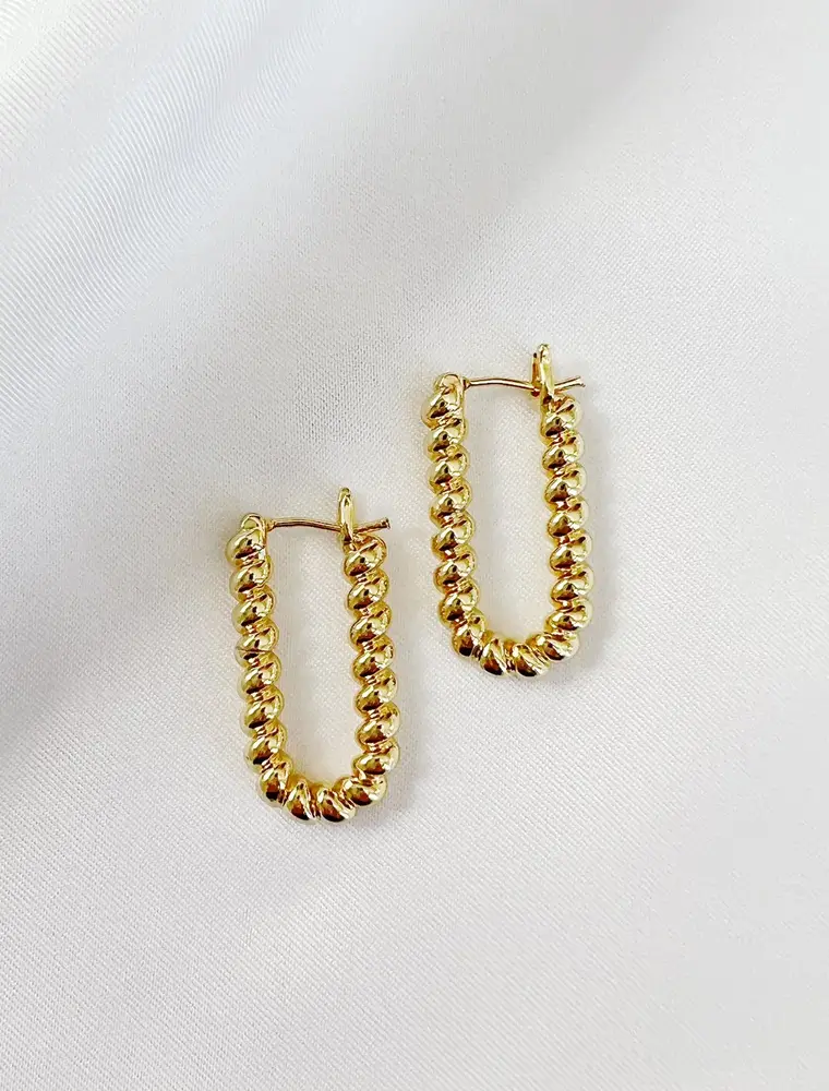 TRUE BY KRISTY Dockside Croissant Hoop Earrings