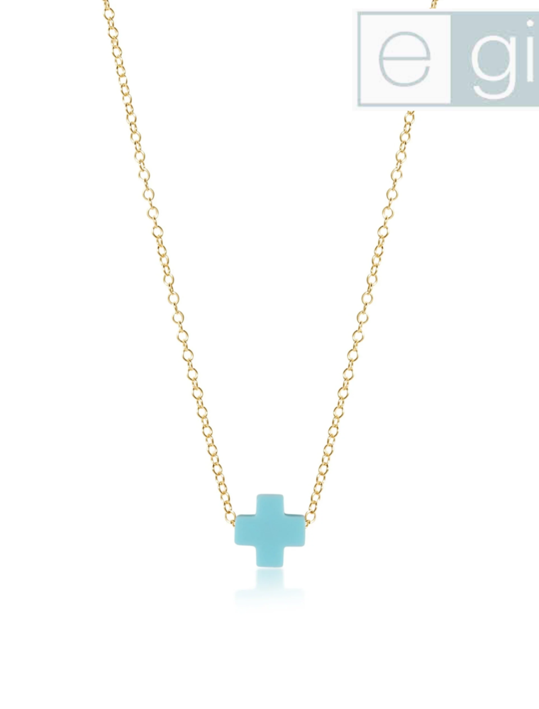 ENEWTON DESIGN eGirl Gold 14" Necklace - Turquoise Signature Cross