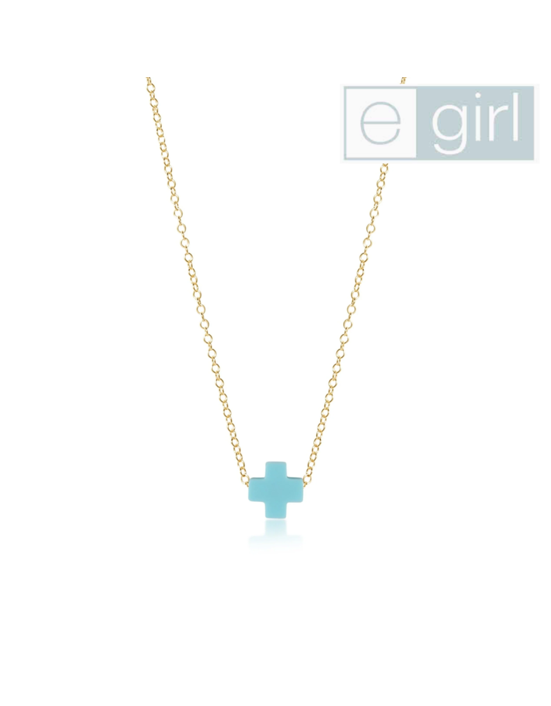 ENEWTON DESIGN eGirl Gold 14" Necklace - Turquoise Signature Cross