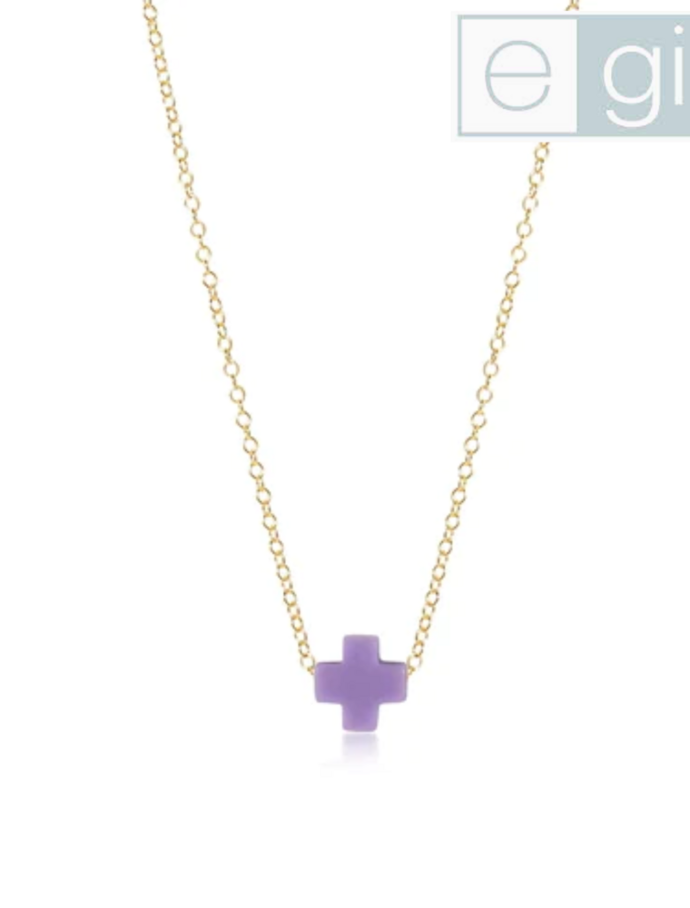 ENEWTON DESIGN eGirl Gold 14" Necklace - Purple Signature Cross