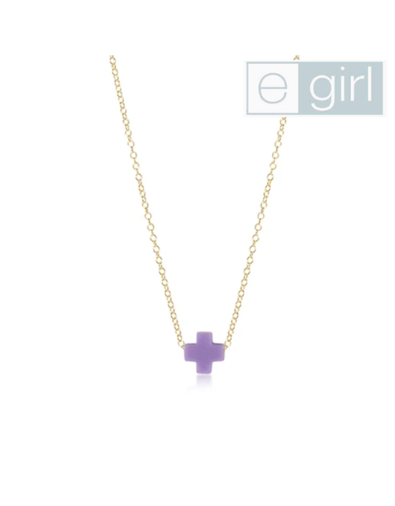 ENEWTON DESIGN eGirl Gold 14" Necklace - Purple Signature Cross