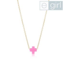 ENEWTON DESIGN eGirl Gold 14" Necklace - Bright Pink Signature Cross