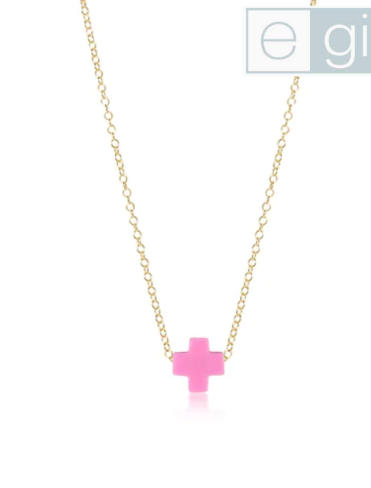 ENEWTON DESIGN eGirl Gold 14" Necklace - Bright Pink Signature Cross