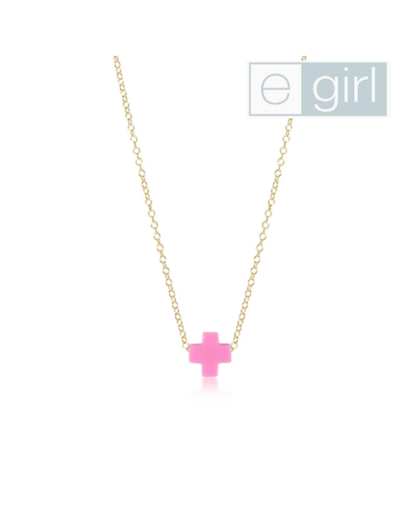 ENEWTON DESIGN eGirl Gold 14" Necklace - Bright Pink Signature Cross