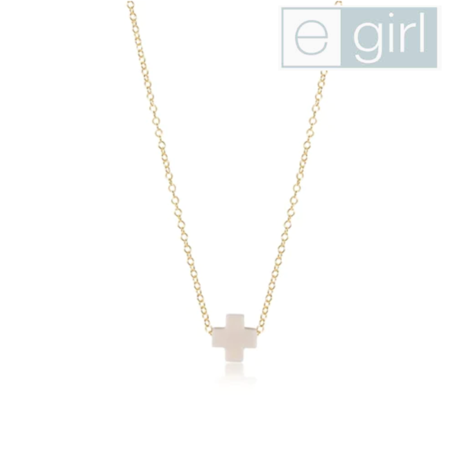 eGirl Gold 14" Necklace - Off-White Signature Cross