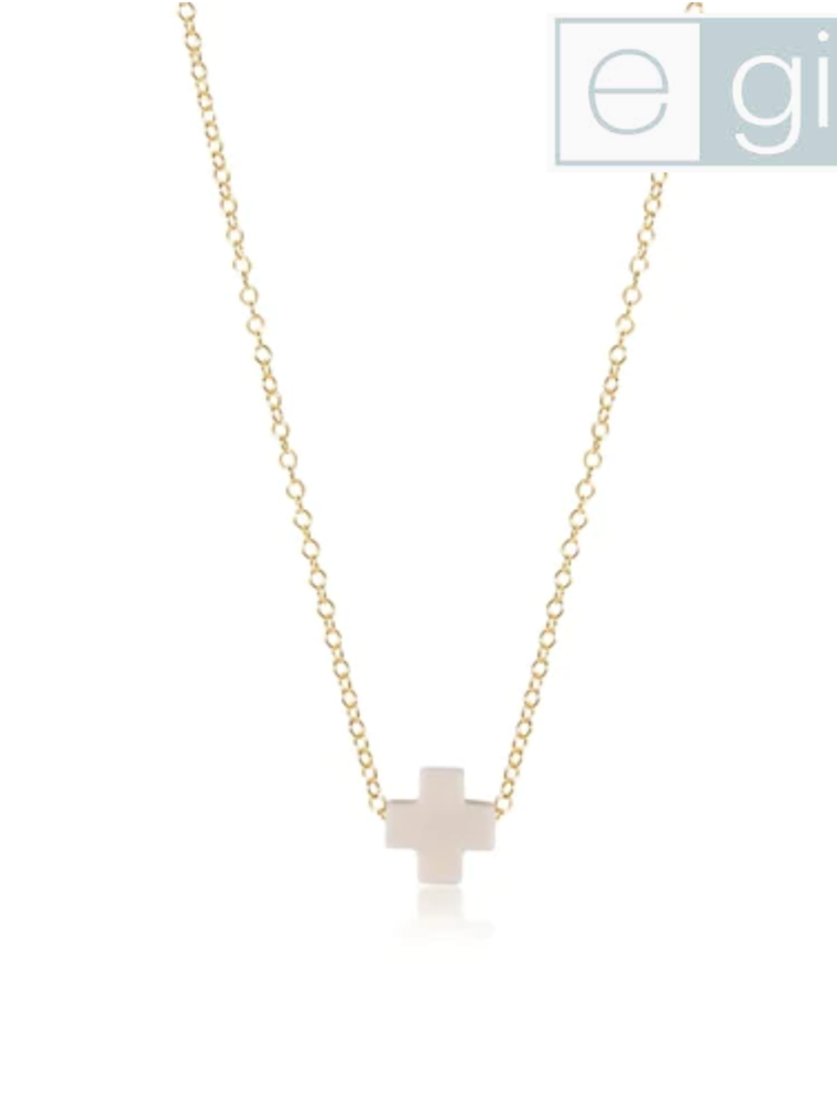 ENEWTON DESIGN eGirl Gold 14" Necklace - Off-White Signature Cross