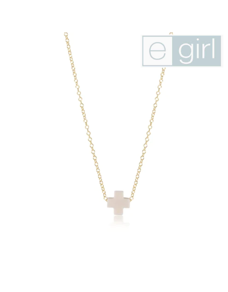ENEWTON DESIGN eGirl Gold 14" Necklace - Off-White Signature Cross