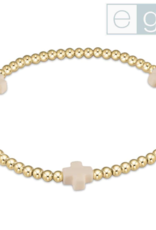 ENEWTON DESIGN eGirl Signature Cross Gold Pattern 3mm Bead Bracelet - Off White