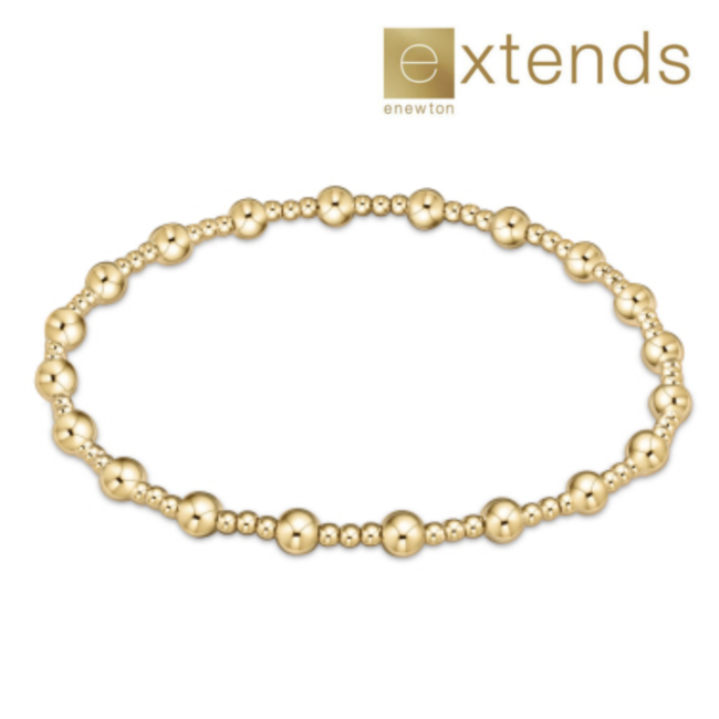 Extends Classic Sincerity Pattern 4mm Bead Bracelet - Gold