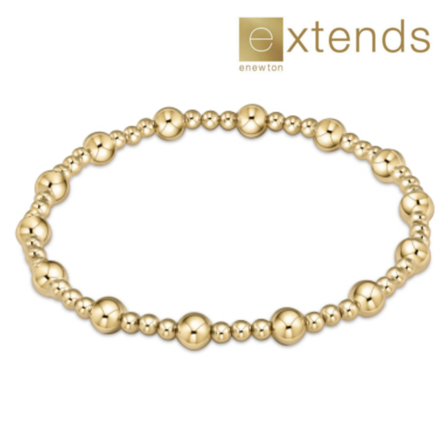 Extends Classic Sincerity Pattern 5mm Bead Bracelet - Gold