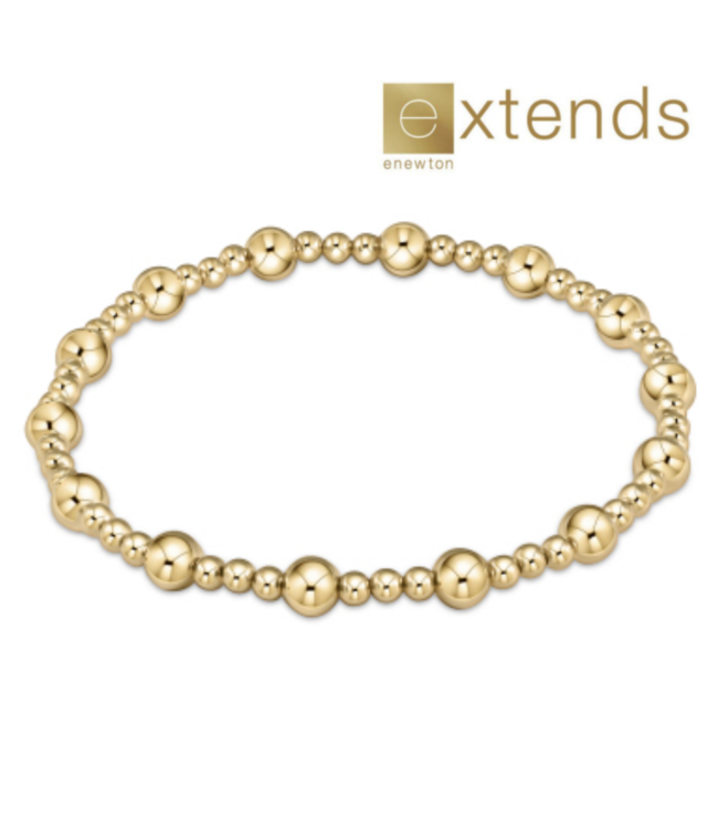 Extends Classic Sincerity Pattern 5mm Bead Bracelet - Gold