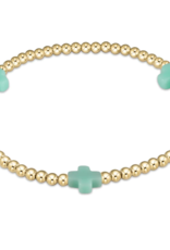 ENEWTON DESIGN Signature Cross Gold Pattern 3mm Bead Bracelet - Mint