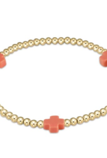ENEWTON DESIGN Signature Cross Gold Pattern 3mm Bead Bracelet - Coral
