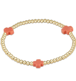 ENEWTON DESIGN Signature Cross Gold Pattern 3mm Bead Bracelet - Coral