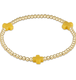 ENEWTON DESIGN Signature Cross Gold Pattern 3mm Bead Bracelet - Canary