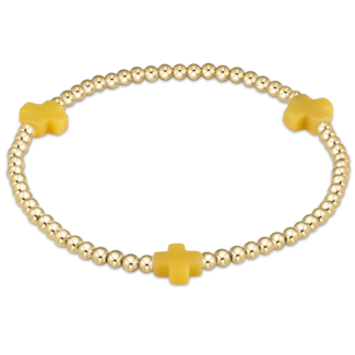 ENEWTON DESIGN Signature Cross Gold Pattern 3mm Bead Bracelet - Canary