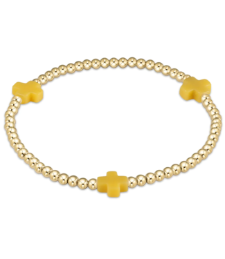 ENEWTON DESIGN Signature Cross Gold Pattern 3mm Bead Bracelet - Canary