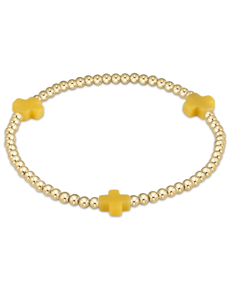 ENEWTON DESIGN Signature Cross Gold Pattern 3mm Bead Bracelet - Canary