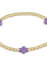 ENEWTON DESIGN Signature Cross Gold Pattern 3mm Bead Bracelet - Purple