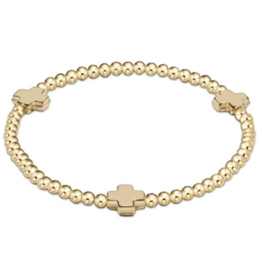 ENEWTON DESIGN Signature Cross Gold Pattern 3mm Bead Bracelet - Gold