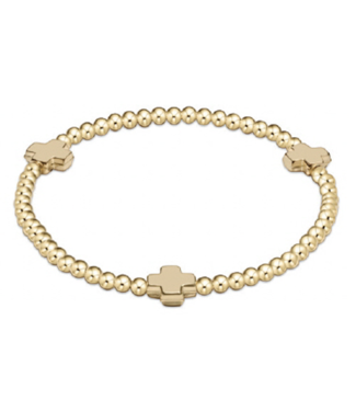 ENEWTON DESIGN Signature Cross Gold Pattern 3mm Bead Bracelet - Gold