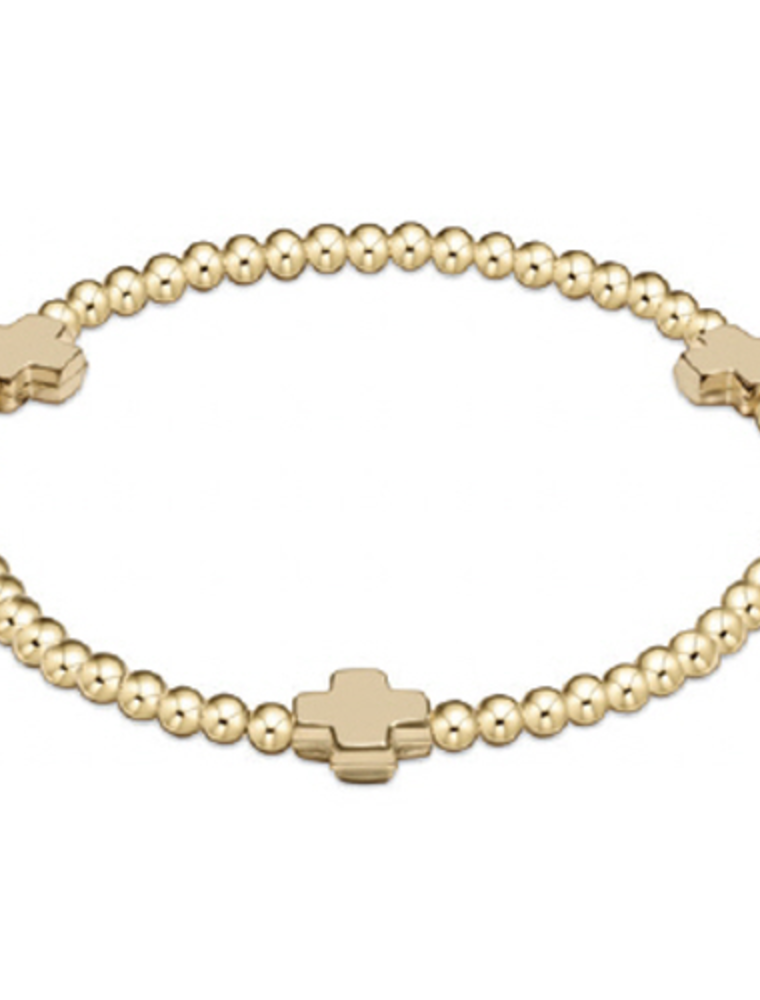 ENEWTON DESIGN Signature Cross Gold Pattern 3mm Bead Bracelet - Gold