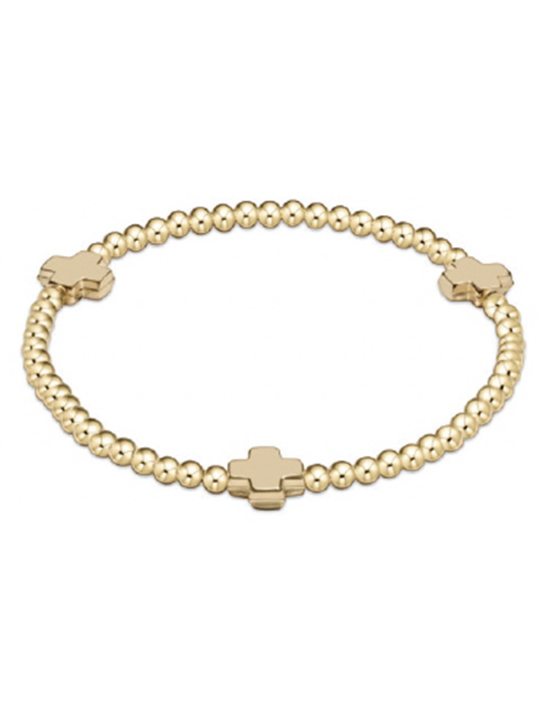 ENEWTON DESIGN Signature Cross Gold Pattern 3mm Bead Bracelet - Gold