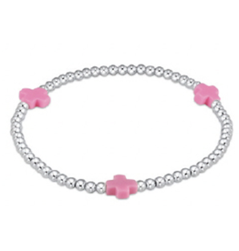 ENEWTON DESIGN Signature Cross Sterling Silver Pattern 3mm Bead Bracelet - Bright Pink