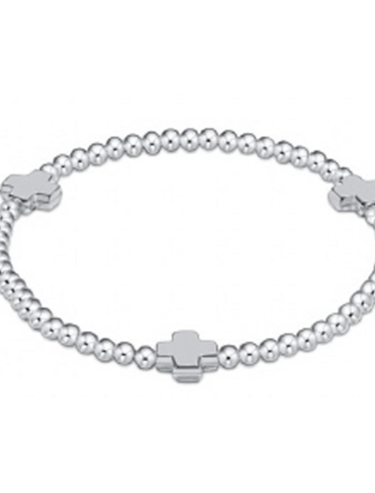 ENEWTON DESIGN Signature Cross Sterling Silver Pattern 3mm Bead Bracelet - Silver