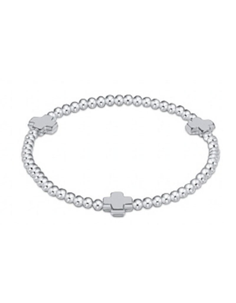 ENEWTON DESIGN Signature Cross Sterling Silver Pattern 3mm Bead Bracelet - Silver