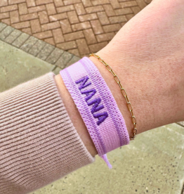 Nana Embroidered Tassel Bracelet - Orchid/Lavender