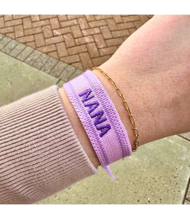 Nana Embroidered Tassel Bracelet - Orchid/Lavender