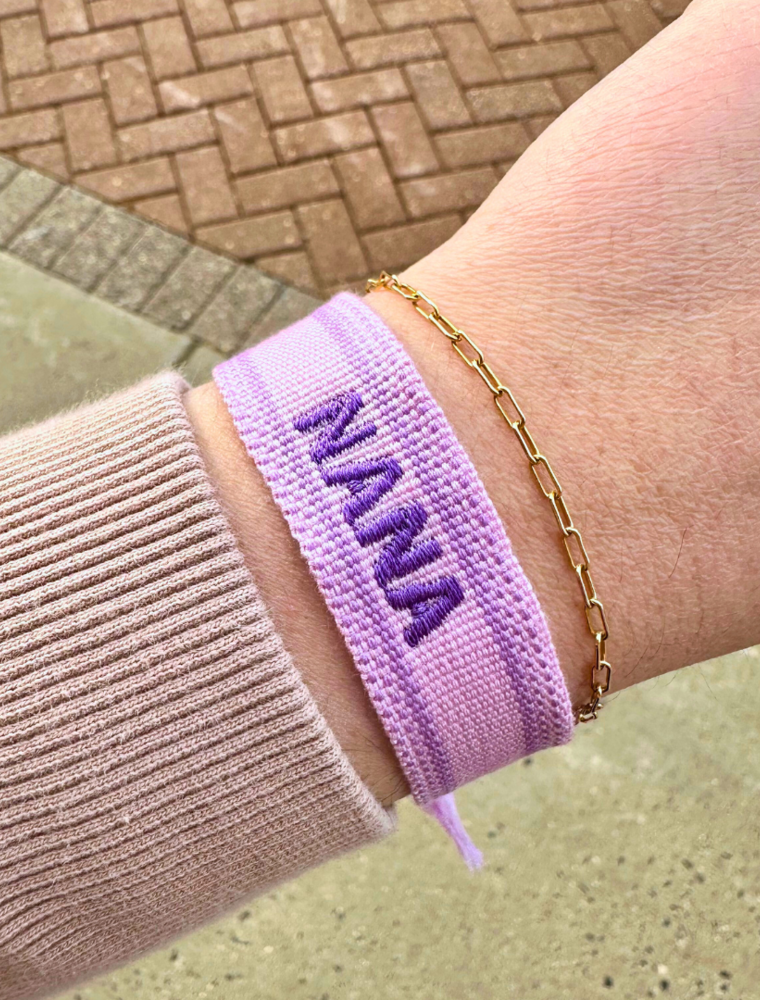 Nana Embroidered Tassel Bracelet - Orchid/Lavender