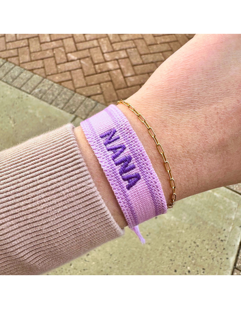 Nana Embroidered Tassel Bracelet - Orchid/Lavender