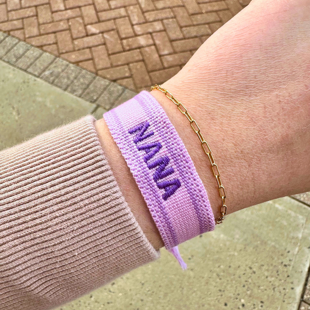 Nana Embroidered Tassel Bracelet - Orchid/Lavender