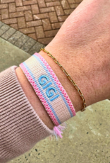 Gigi Embroidered Tassel Bracelet - Candy Crush/Light Blue