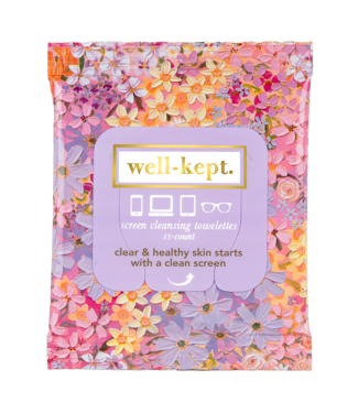 WELL KEPT Screen Cleansing Towelettes in Flower Power