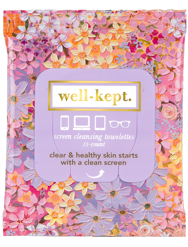 WELL KEPT Screen Cleansing Towelettes in Flower Power