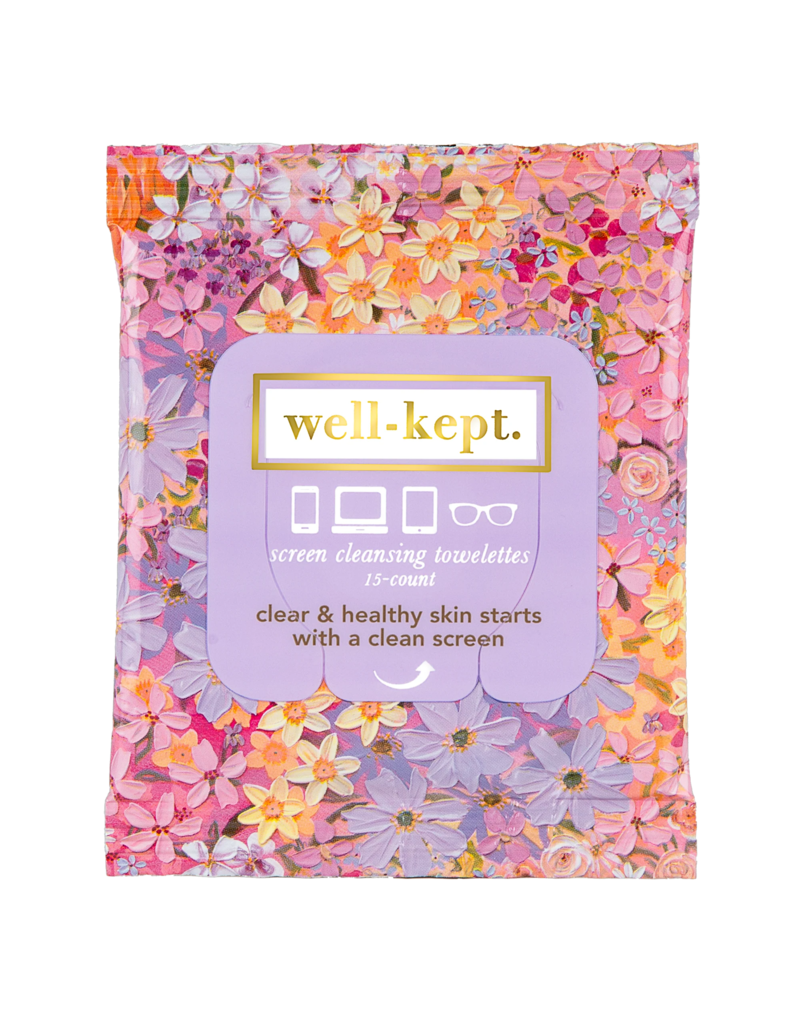 WELL KEPT Screen Cleansing Towelettes in Flower Power