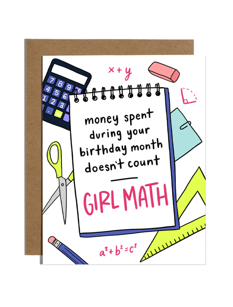BRITTANY PAIGE Girl Math Birthday Card