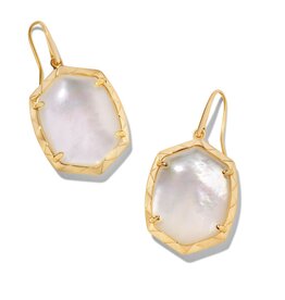 KENDRA SCOTT DESIGN Daphne Gold Drop Earrings in Ivory Mother-of-Pearl