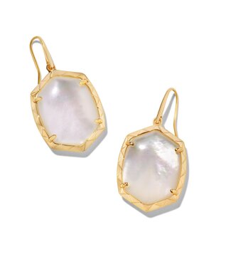 KENDRA SCOTT DESIGN Daphne Gold Drop Earrings in Ivory Mother-of-Pearl