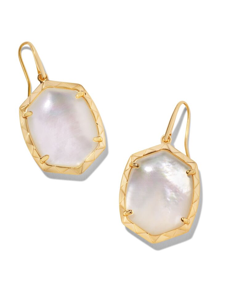 KENDRA SCOTT DESIGN Daphne Gold Drop Earrings in Ivory Mother-of-Pearl