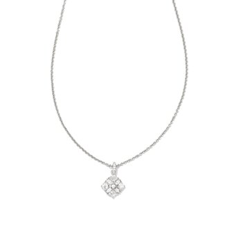 KENDRA SCOTT DESIGN Dira Silver Crystal Short Pendant Necklace in White Crystal