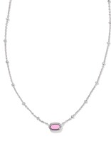 KENDRA SCOTT DESIGN Mini Elisa Silver Satellite Short Pendant Necklace in Fuchsia Magnesite