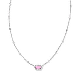 KENDRA SCOTT DESIGN Mini Elisa Silver Satellite Short Pendant Necklace in Fuchsia Magnesite